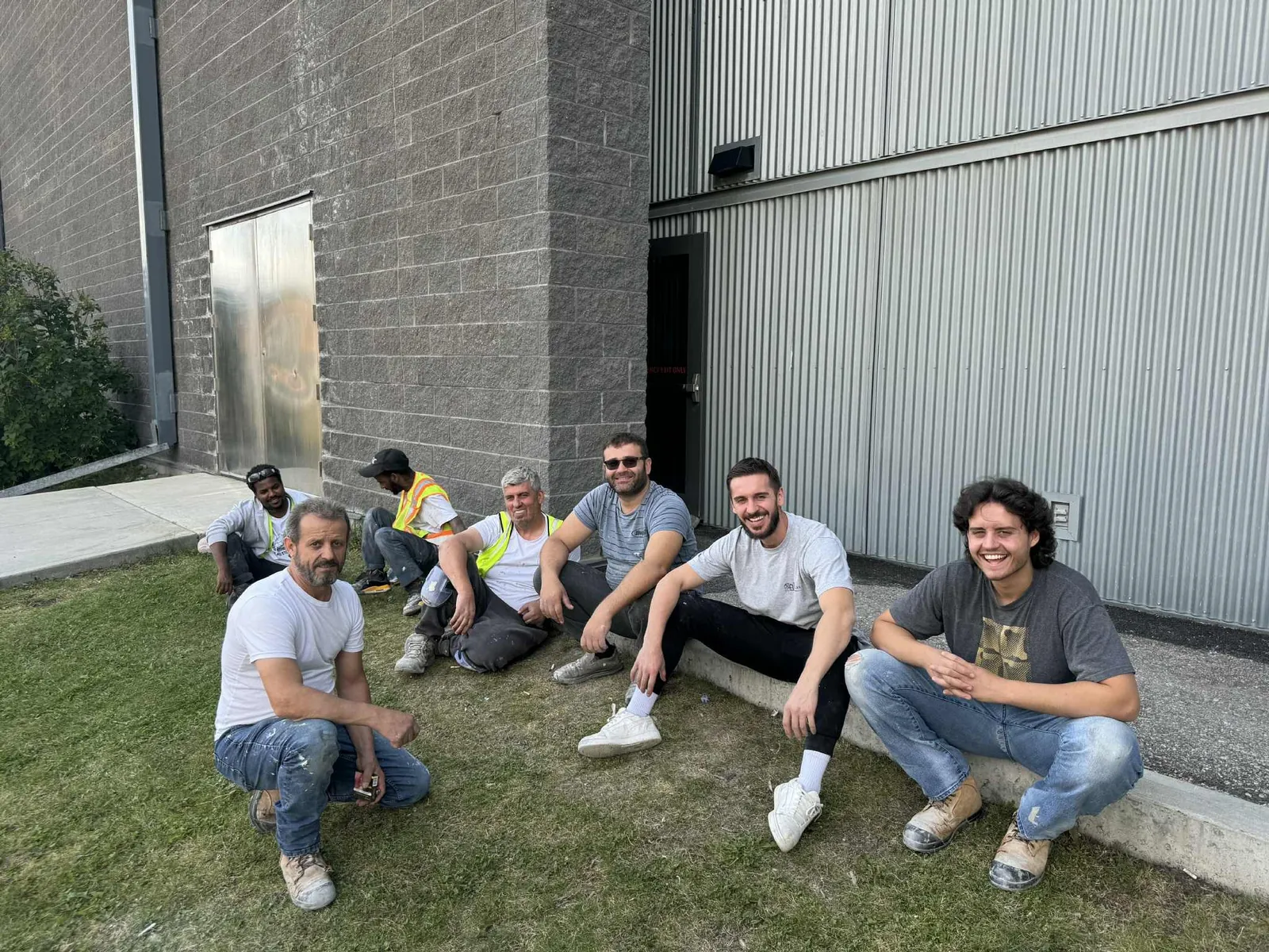 Val, owner of Morina Brothers Inc, with the local tiling journeymen team in Calgary