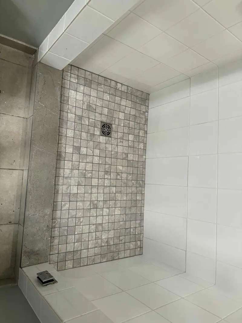 Mosaic porcelain marble-imitation tile shower base